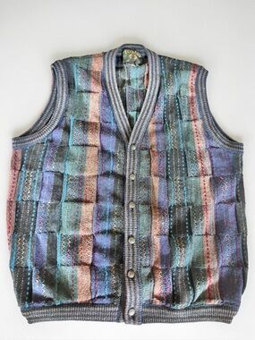 Tosani Wool Blend Sweater Vest XL Made In Canada
